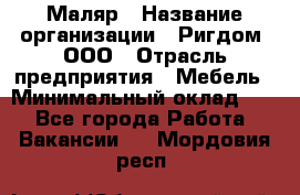 Маляр › Название организации ­ Ригдом, ООО › Отрасль предприятия ­ Мебель › Минимальный оклад ­ 1 - Все города Работа » Вакансии   . Мордовия респ.